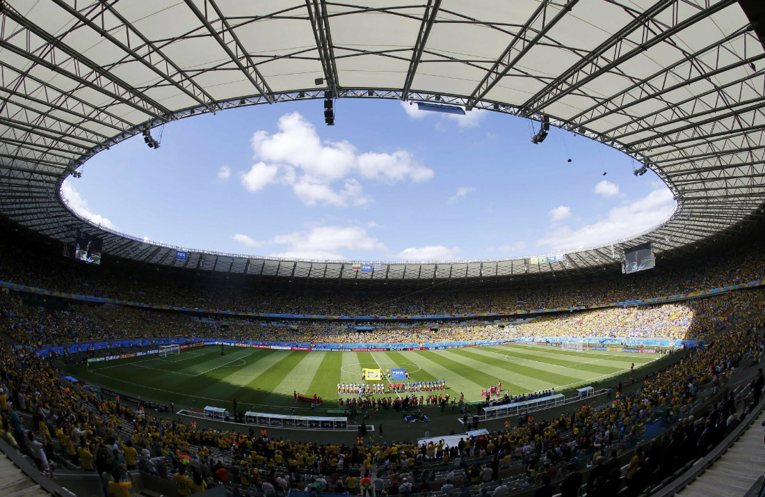 Estadio Mineirao durante el duelo entre Colombia vs Grecia 