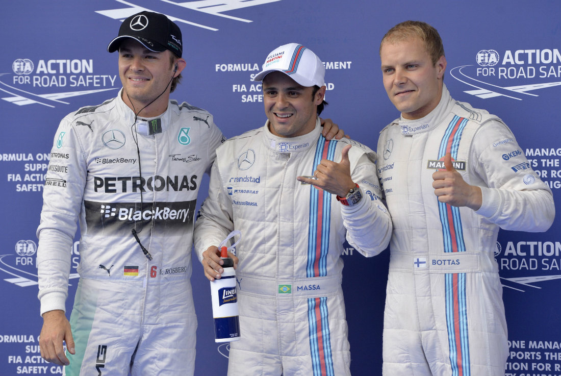 Rosberg, Bottas y Massa; Williams dominó en Austria 