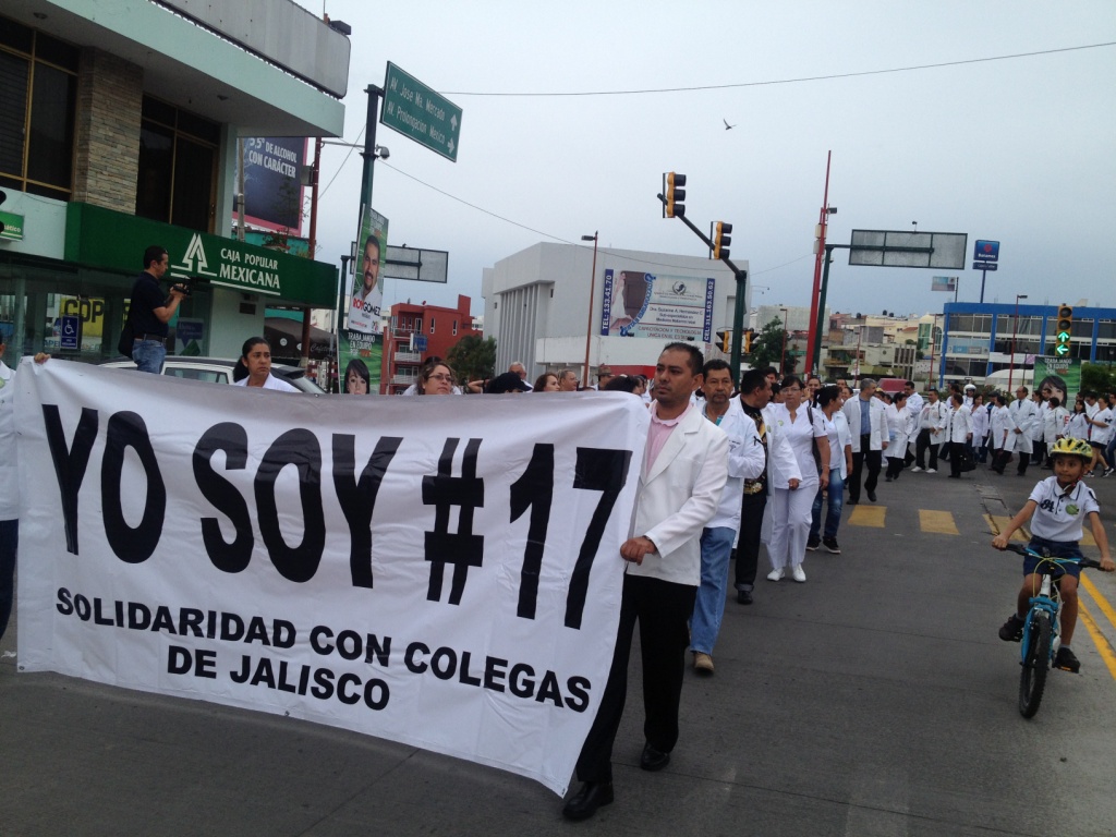 Los integrantes del #YoSoy17 provenían de distintas instituciones médicas del estado.
