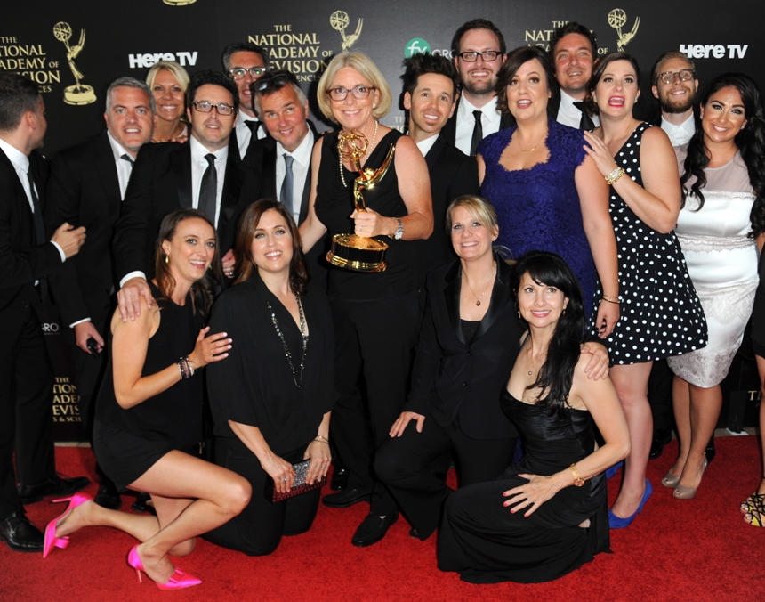 Todo el 'crew' de 'The Ellen DeGeneres Show' disfruta con su triunfo.