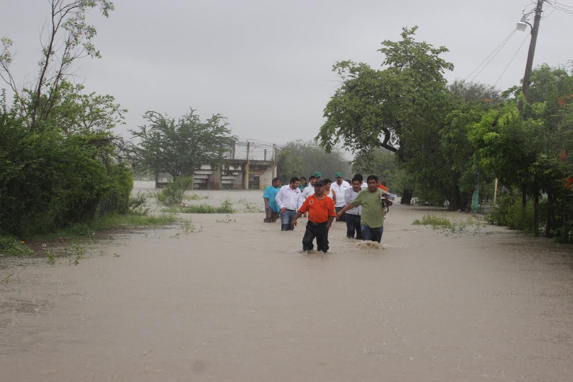 En el ejido de Zapata el agua alcanzó un nivel de más de un metro 