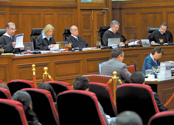 Sesión en la Suprema Corte de Justicia de la Nación.