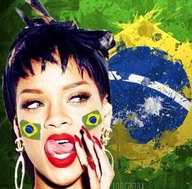 Rihanna celebra que Brasil pasó a cuartos de final. 