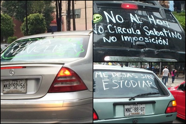 Los automovilistas protestaron para exigir que el gobierno del Estado de México suavice el programa vehicular Hoy No Circula.