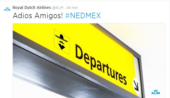 Imagen que tuiteó  Royal Dutch Airlines