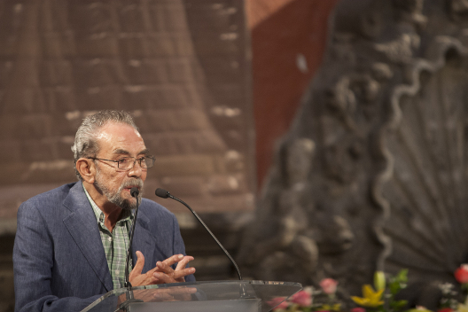 El intelectual Arnaldo Córdova en el homenaje que se realizó al escritor José María Pérez Gay en el Museo de la Ciudad de México 