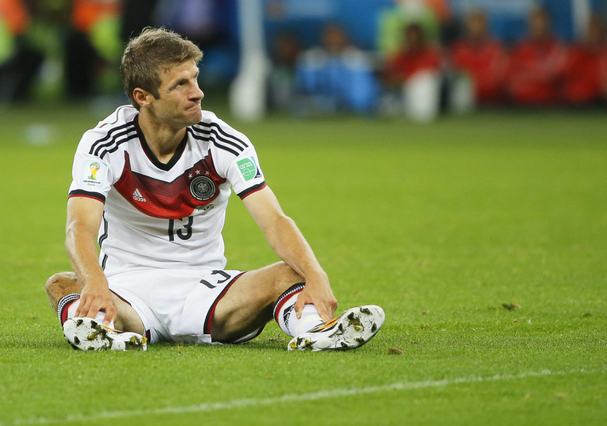Müller, durante el duelo contra Argelia 