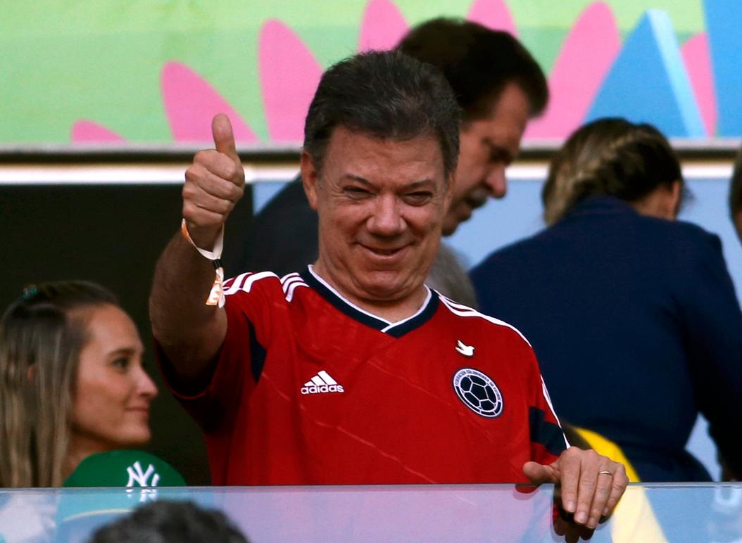 Juan Manuel Santos en el estadio