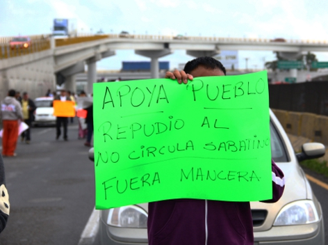 La protesta contra el Hoy No Circula se realizó en forma pacífica.