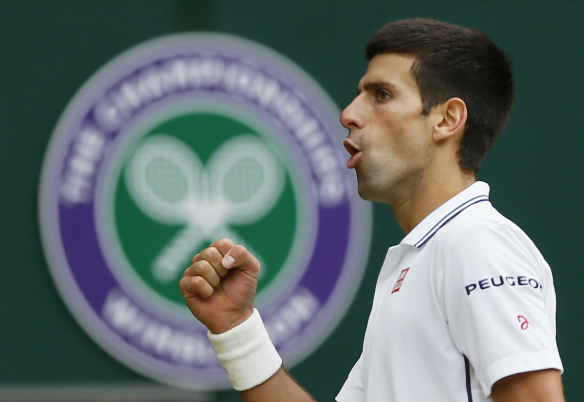 Djokovic en la final de Wimbledon frente a Roger Federer 