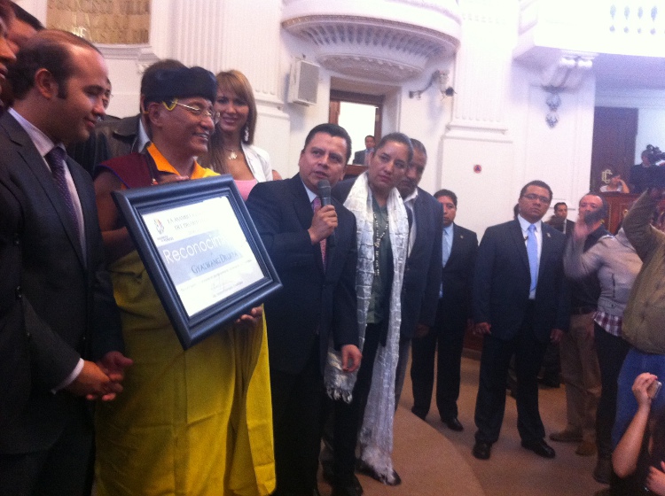  Gyalwang Drukpa recibió un reconocimiento