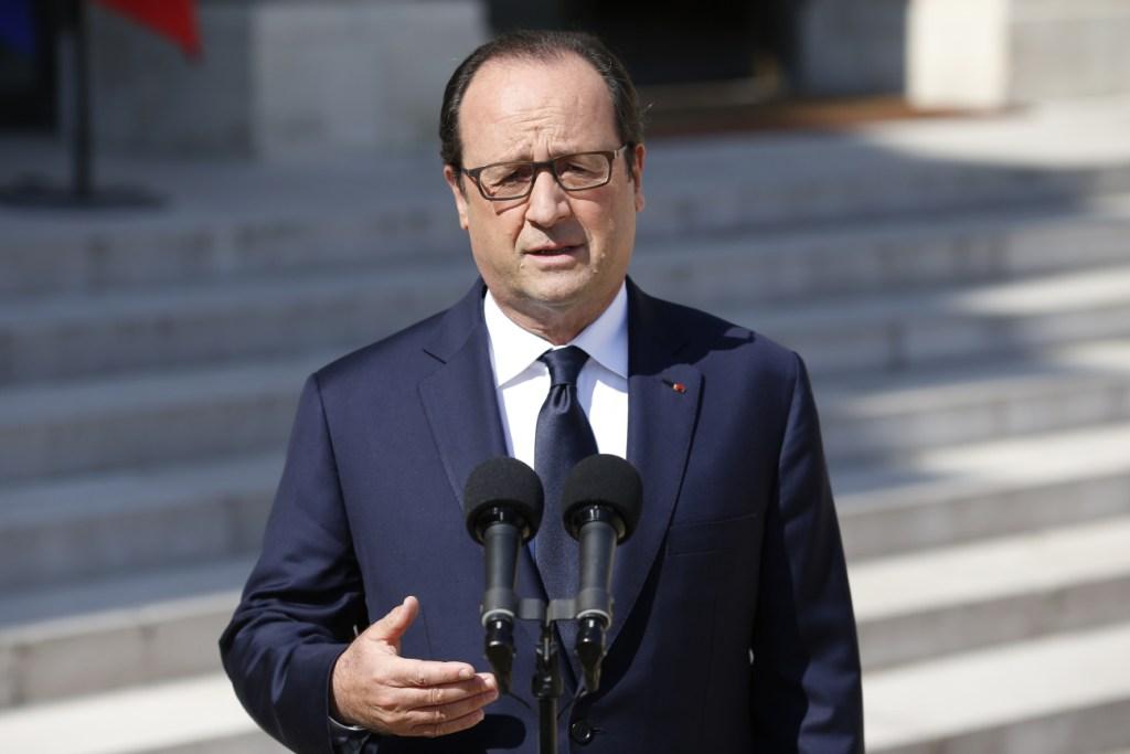 El presidente francés François Hollande durante la conferencia.