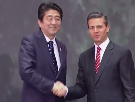 El presidente Enrique Peña Nieto y el primer ministro de Japón, Shinzo Abe, testificaron la firma de acuerdos bilaterales.