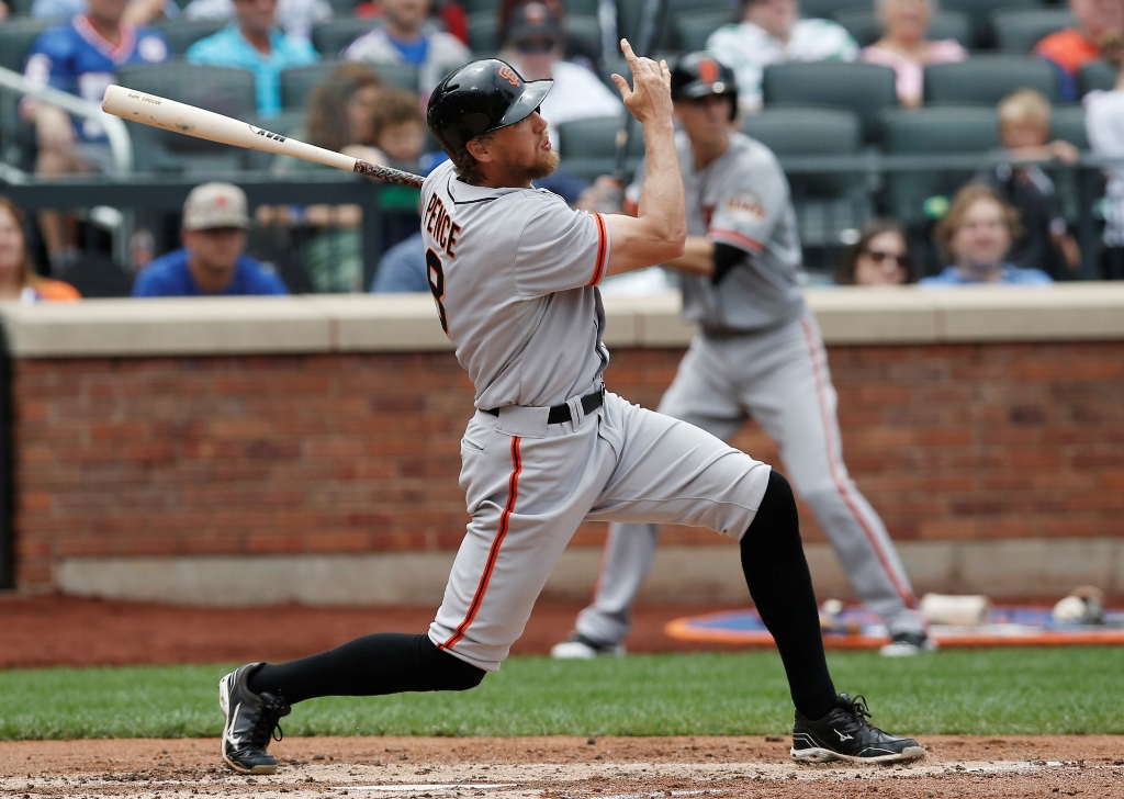 Hunter Pence se apuntó dos palos de vuelta entera