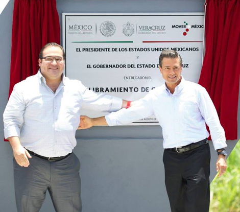 El gobernador de Veracruz y el presidente Enrique Peña Nieto. 