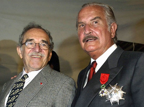Los escritores Gabriel García Márquez y Carlos Fuentes.