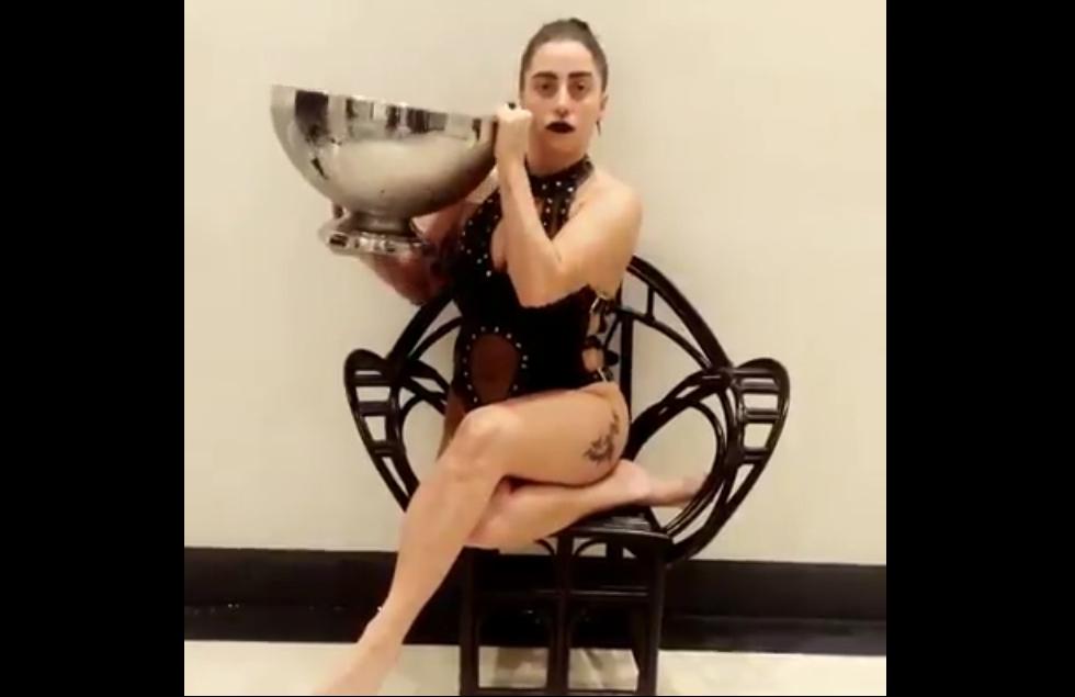Lady Gaga compartió el momento. 