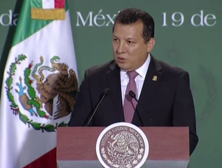Raúl Plascencia, presidente de la CNDH, durante el evento por los 15 años de autonomía constitucional de la Comisión Nacional de los Derechos Humanos.