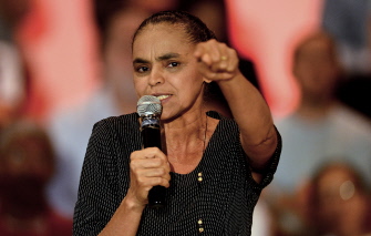 Marina Silva, durante un discurso en la inauguración de su ex partido, el REDE, en Brasilia, el 16 de febrero de 2013