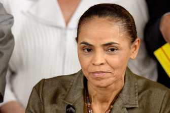 Marina Silva, en la rueda de prensa tras ser elegida candidata, en las oficinas centrales del PSB, en Brasilia