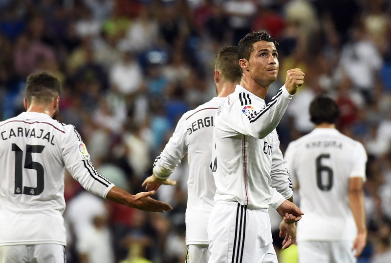 Cristiano Ronaldo festeja su gol 