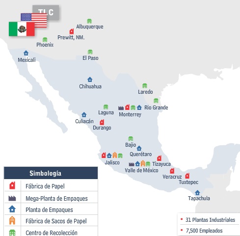 Presencia de Bio Pappel en México.  