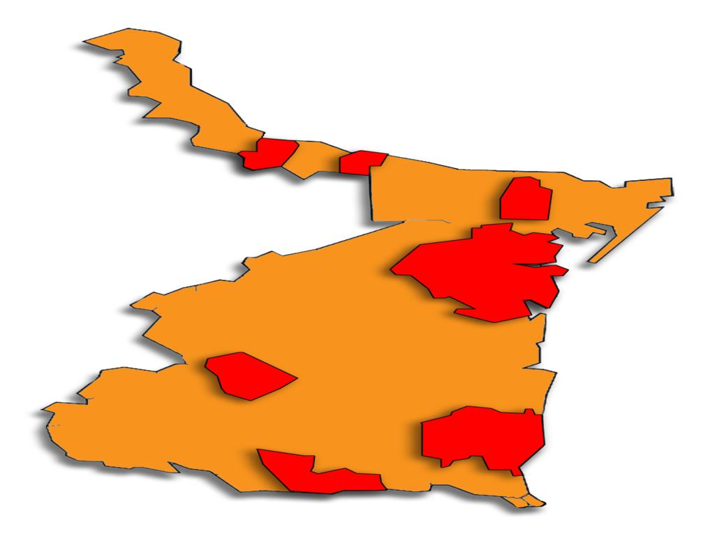 Se ilustran los municipios donde se han registrados sismos en el 2014