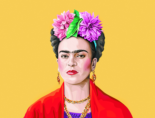 Su retrato de Frida se exhibió también en la Gran Manzana.