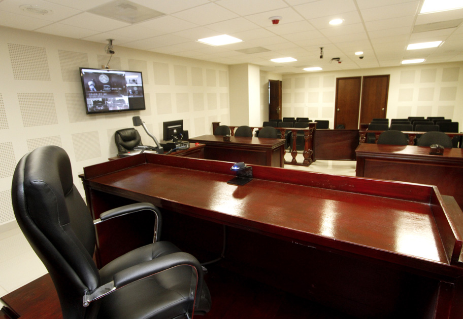 Sala de Juicios Orales en las instalaciones del Poder Judicial del Estado de Durango.