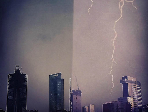 Una tormenta eléctrica se hizo presente en parte de la Ciudad de México.