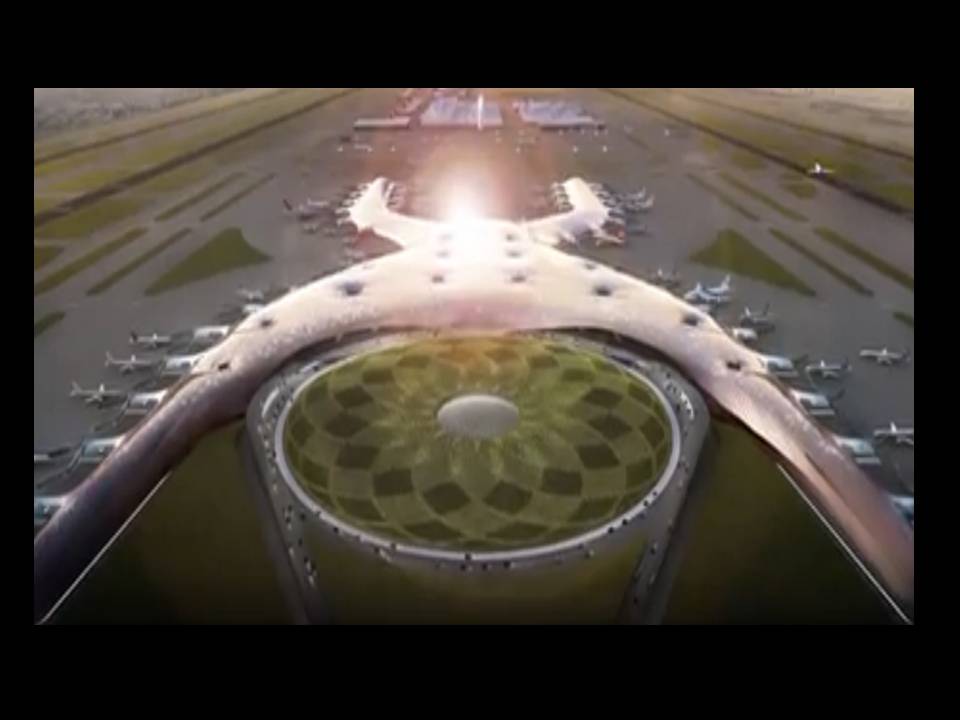 La arquitectura del lugar está inspirada en el escudo nacional, el águila devorando a la serpiente.