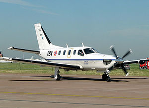 Una avioneta Socata TBM700 del ejército francés, usada en el transporte de altos cargos militares