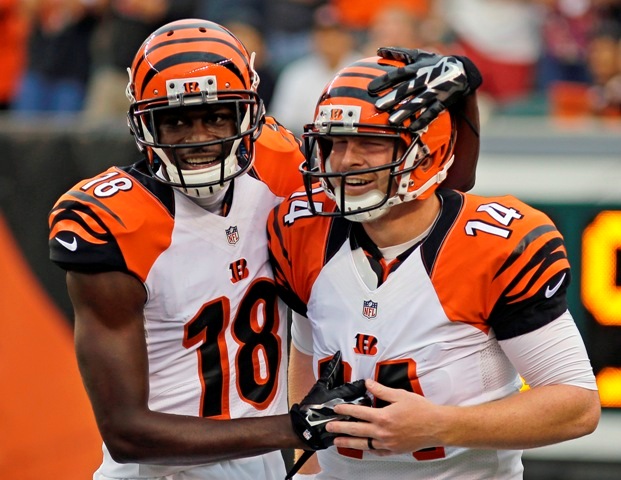 El receptor A.J. Green y el quarterback Andy Dalton