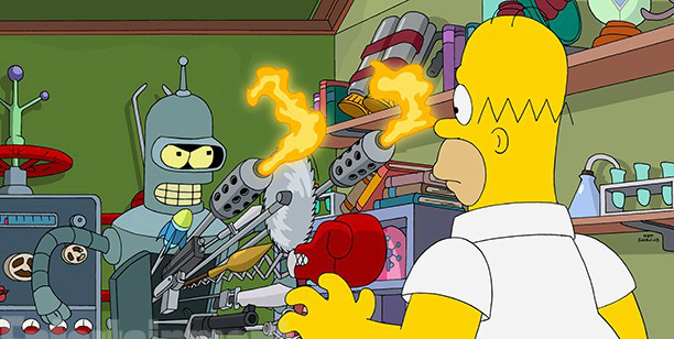 Bender viajará al pasado y se encontrará con Homero y su familia. 