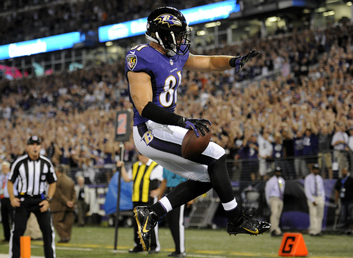 Así festejó su TD Owen Daniels 