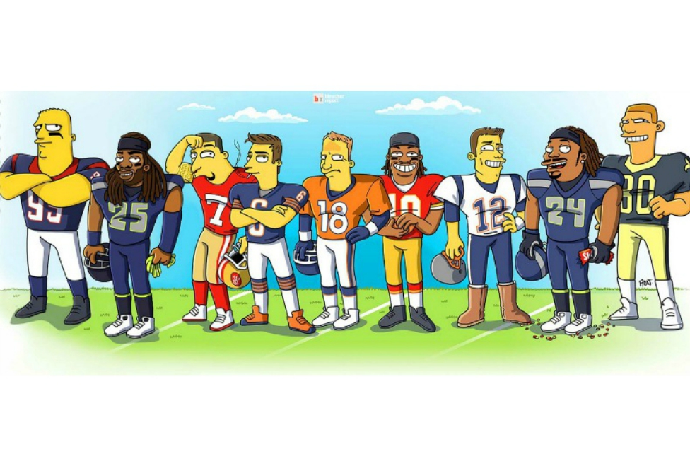 Nueve jugadores profesionales de futbol americano fueron como Los Simpsons.