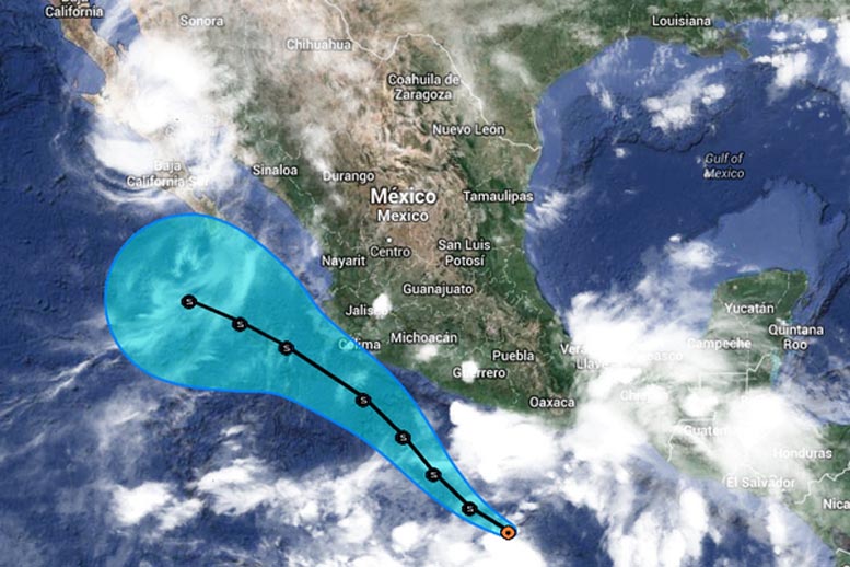 El desplazamiento de la nueva tormenta.