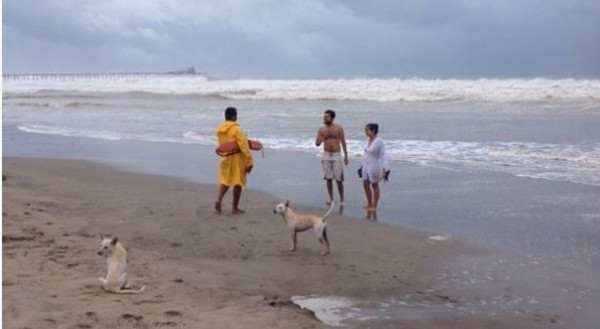 Protección Civil de Guerrero  informó que “se realizan recorridos en playa, recomendando tener precaución por oleaje a restauranteros, retirando tronc