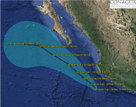 'Polo' se dirige hacia la península de Baja California.