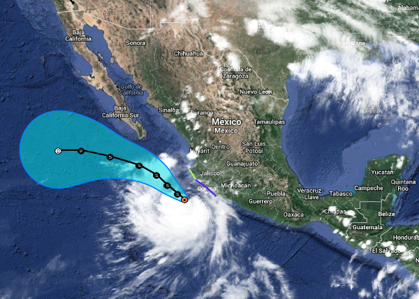 Trayectoria pronosticada de la tormenta tropical 'Polo'.
