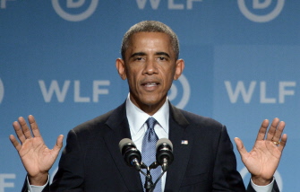 Barack Obama, durante su intervención ante el Comité de Liderazgo de las Mujeres Demócratas en un hotel de Washington