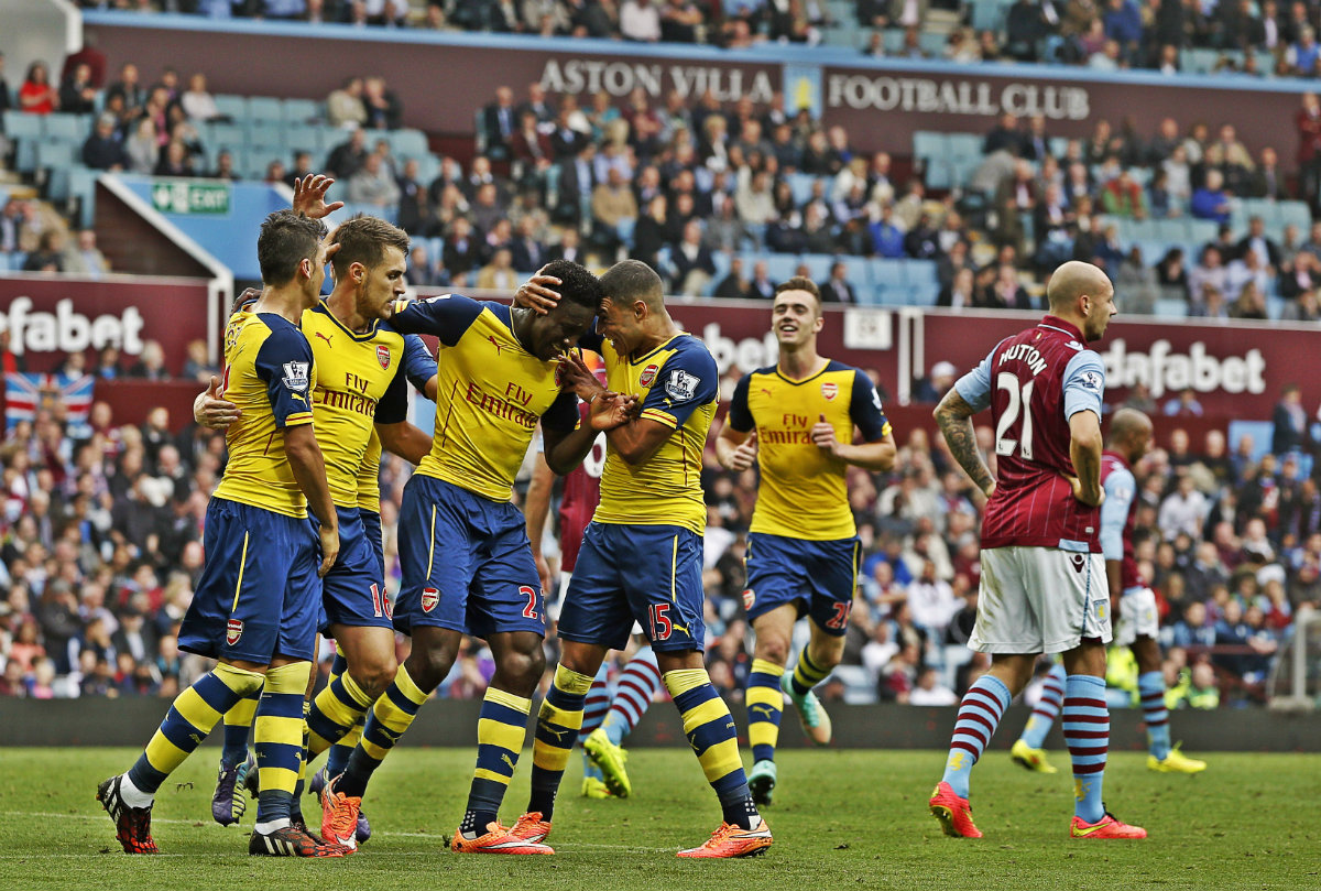 Festejo del Arsenal tras el 2-0