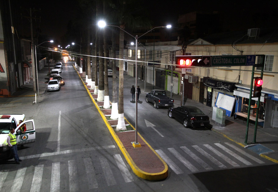 La zona centro y las zonas industriales fueron marcadas como prioridad para el nuevo alumbrado. 