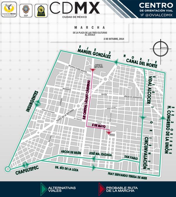 Ruta de la marcha.