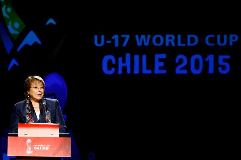  Michelle Bachelet presenta el Mundial de futbol sub'17