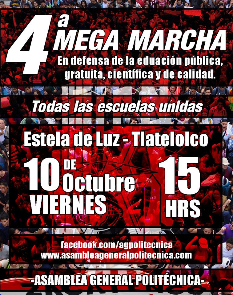 Esta es la cuarta manifestación que realizarán los estudiantes del Poli.