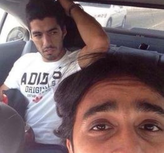 La selfie robada por el taxista con Luis Suárez