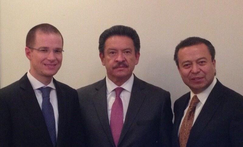  Ricardo Anaya (PAN), Carlos Navarrete (PRD) y César Camacho (PRI).
