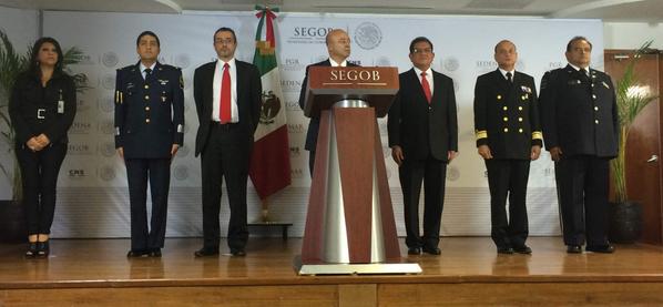 Durante la conferencia conjunta encabezada por Renato Sales, coordinador Nacional Antisecuestro