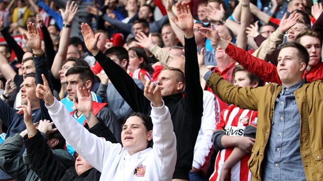 Aficionados del Sunderland en el duelo ante Southampton